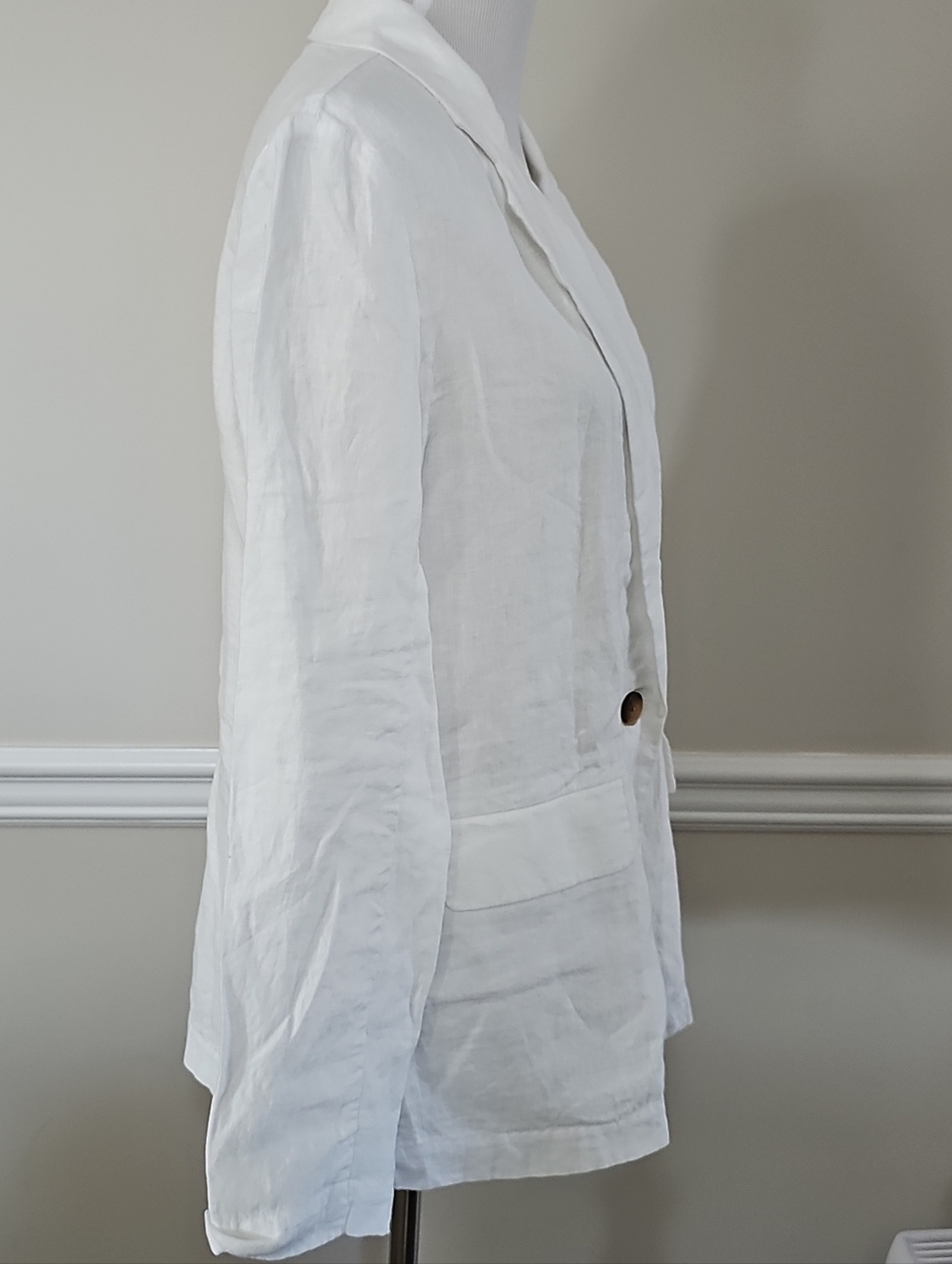 Quince 100% European Linen Blazer Women's White Linen, Sz M, NWT! - Picture 3 of 11